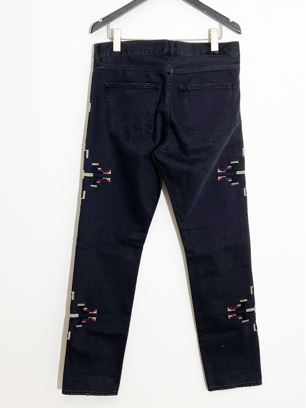 Rare Isabel Marant H&M Embroidered Navajo Boho Black Jeans size 31 - Picture 4 of 7